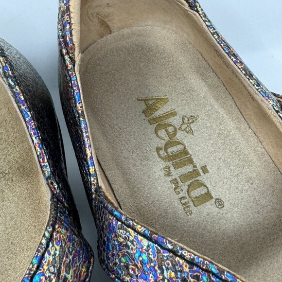 Alegria Womens Multi-speckled Leather Buckle Mary Jane Shoe Size 9 US 39 EU - Picture 6 of 11